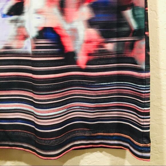 Clover Canyon Watercolor black dress Stripe Sm - Picture 6 of 7